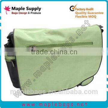 Apple green microfiber over the shoulder diaper bag