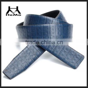 fashion blue crocodile belt with leather