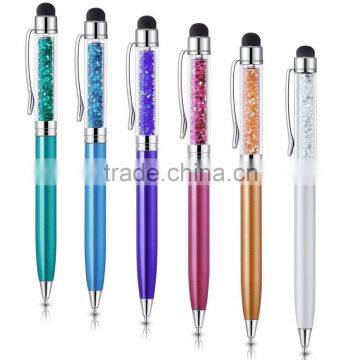 Stylus Pen, [6-Pack] Colors 2-in-1 Slim Crystal Diamond Stylus And Ink Pen for Touch Screen Devices for iPhone /ipad/tablet