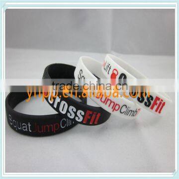 Custom Design Crossfit Silicone Wristband Ink-filled Colour Bracelet                        
                                                Quality Choice