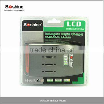 Soshine lcd screen portable power charger AA AAA 10440 battery charger Factory price