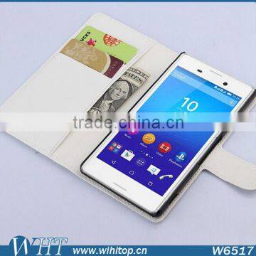 Hot Selling PU Leather Wallet Case for Sony Xperia M4, Wholesale for Xperia Z4 Aqua Cell Phone Case photo-5