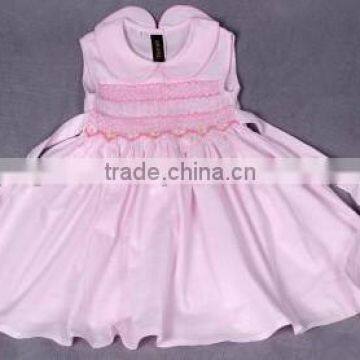 Pink cotton smocked baby dress