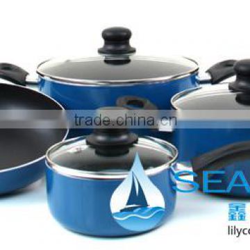 7 pcs Prestige Aluminum Non-stick Blue Cookware Set