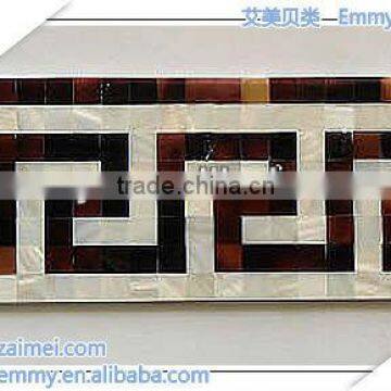 Natural mother of pearl shell mosaic tile wall waist line