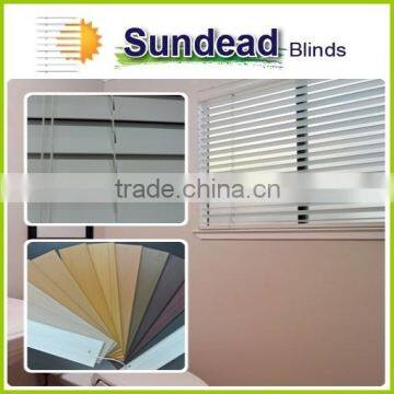 Wholesale 50mm Faux Wood Venetian Blinds, Manual Control System , Room Darkening Plantation Blinds