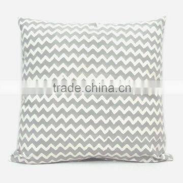 Chevron Grey Hand Block Printed Cushion Cover SKU 8577