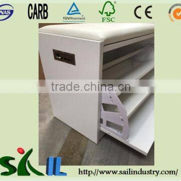 Wooden Shoe Shelf Livingroom Shoe Rack With Seat Supplier's Choice photo-2