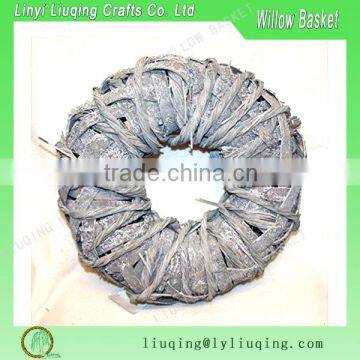 Chunky Natural Twig Wood Wreath Rustic Christmas Decoration (Grey)