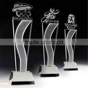 customized Souvenir gift k9 crystal trophy for Olympics