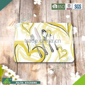 Wholesale custom printed microfiber gold place mats