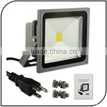 White led floodlight 30w Waterproof IP66 with Ground Plug for Backyard 30W LED Flood light with Screw