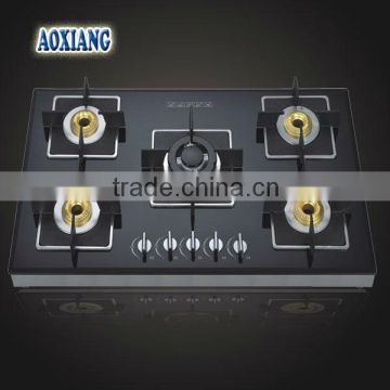 Kitchen 5 Burner Built-in Tempered Glass Gas Stove/ Gas Stove/ Gas Cooker AX-1219-5