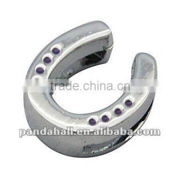 Zinc Alloy HorseShoes Beads Slide Charms(ALRI-A003-1)