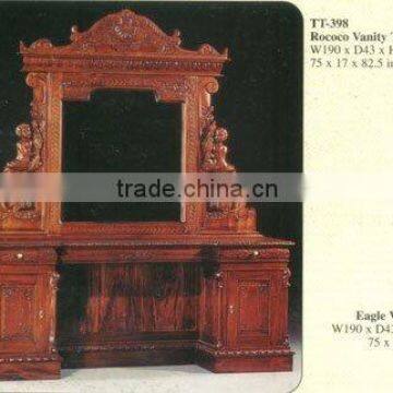 Rococo Vanity Tabel Mahogany Indoor Furniture