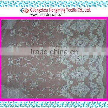 White water soluble Embroidery Cotton Fabric For Shirt Breathable mesh organza embroidery lace fabric