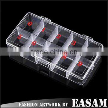 nail tips art transparent empty plastic box for nail salon can hold 500pcs nail tips