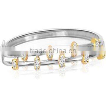 Round 9 / 0. 45 Ct Certified Diamond Gold Bracelet