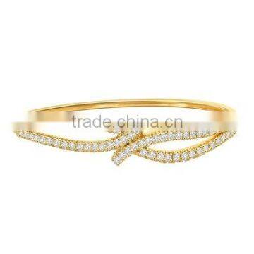 Round 1. 98 Cts Certified Diamond Gold Bracelet