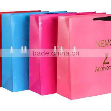 Luxury Gloss Lamination Finish Colorful Paper Bags Shopping Bag