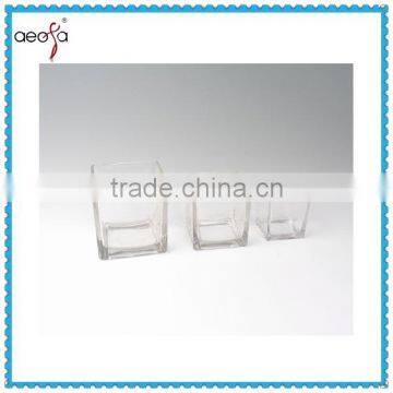 Chinese Cheap Factory Glass Cube Machine-pressed Candle Jar                        
                                                Quality Choice