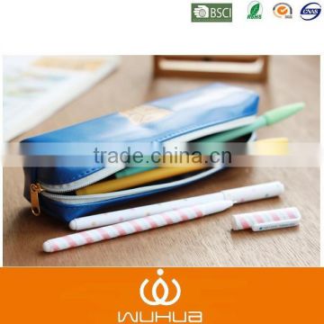 fashion small pure pu leather school pencil bag