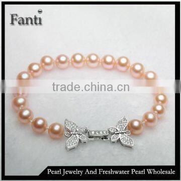 Pearl bead bracelet 8-9mm AAAA real natural pearl bracelet