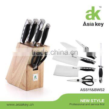 Kitchen use fruit knife set with Japanese knife set & wooden block