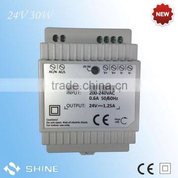 24v 30w DIN Rail ac dc power supply 220v to 24v SN-30-24 with ce approved