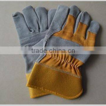 Cow split with double palm leather glove safety working glove