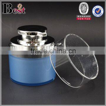 50g Blue Plastic Luxury Cosmetic Acrylic Airless Jars for Cream Silver Pump photo-4