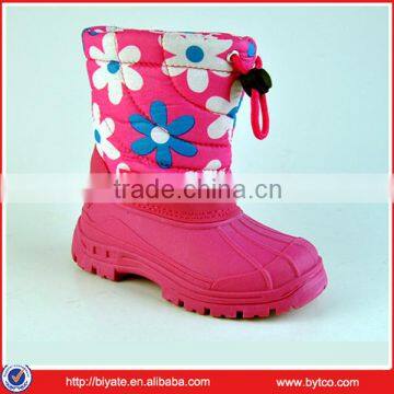 Hot Sale girl pink flowers snow boots