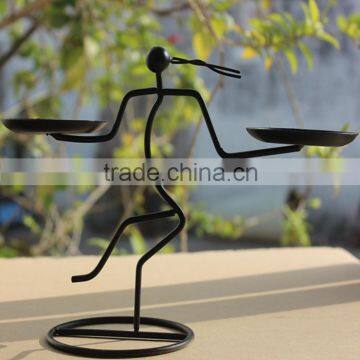 Black Metal Candle Holder Metal Gift &crafts for Garden Decor