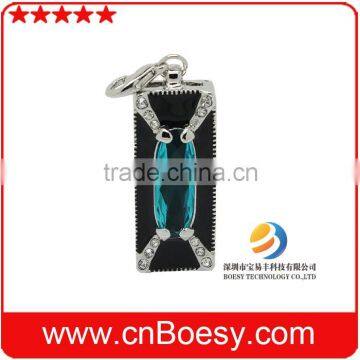 Mini cool box usb memory drive with beautiful blue diamond