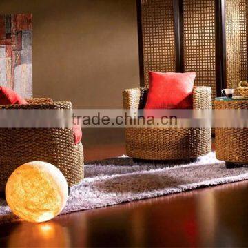 Water hyacinth furniture with sofa an design table