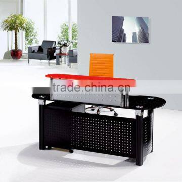 glass office furnitre Modern laminate reception desk | front table | counter table/PT-P011