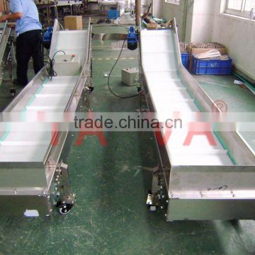 Pom material climbing belts conveyor system for production line