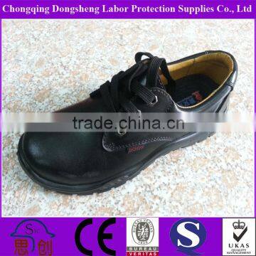 Low Heeled Smooth Cow Leather Administrative Safety Shoes photo-2