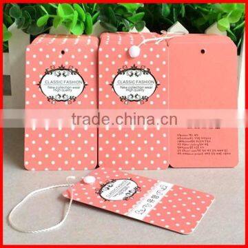 Any Printing artwork is acceptable white paperboard hangtags for clothes