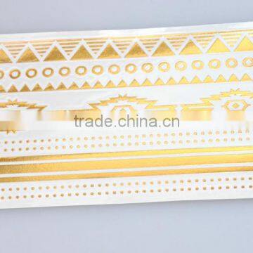 Wholesale Radiant Metallic Water Transfer Body Tattoos Flash Gold Body Art Tattoos Fake Jewelry Tattoos Manufacturer photo-3