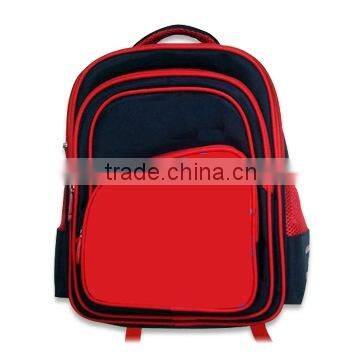 School Bag with One Front Pocket and Two Side Mesh Pouches Holding for Bottles