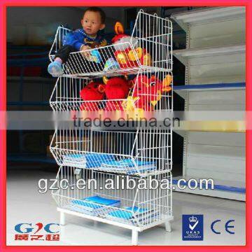 Supermarket Display Stand Beveled Edge Wire Cage for Promotion