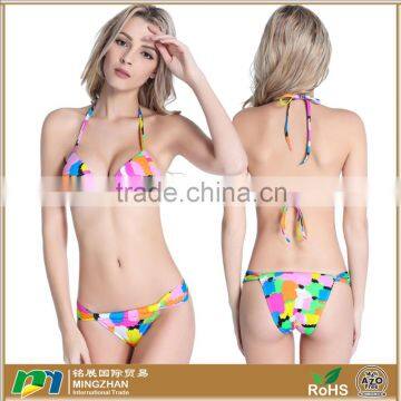 Women's Tie Side Bottom Triangle Bikinis Set Swimwear Swimsuit UK