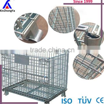 Folding Steel Container Collapsible Storage Metal Pallet Cage For Sale