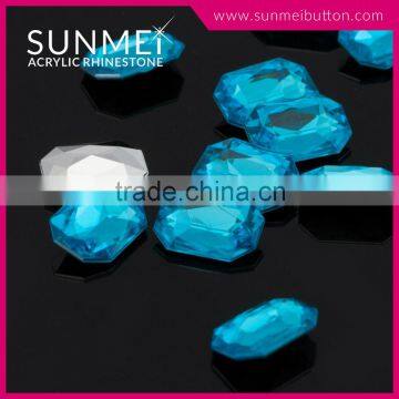 Charming Point back Octagon Acrylic Decorative Sapphire Gem