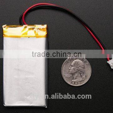 Rechargable lithium polymer battery 3.7V 1000mAh, 18650 3.7V battery
