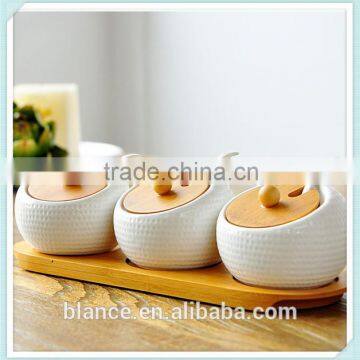 personalized ceramic spices canister set white