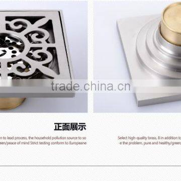 LABRAZE LE8504N Washing Machine Copper Wire Drawing Brass Floor Drains With Connector photo-3