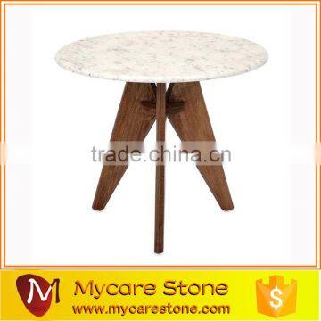 Italian Carrara marble small round nesting coffee table