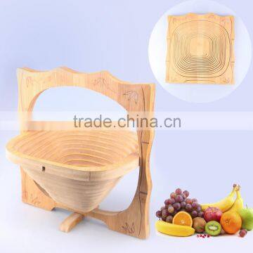 PerfectShow folding wooden fruit basket